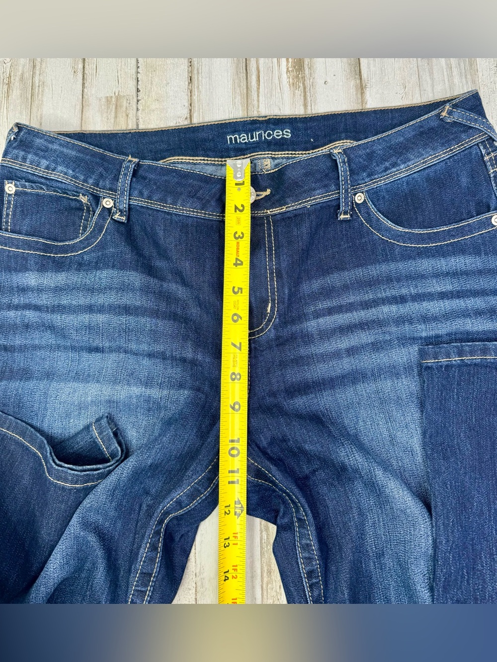 Maurices Jeans Womens 16S (36x31) Blue High Rise Straight Leg Stretch Denim - Picture 7 of 11